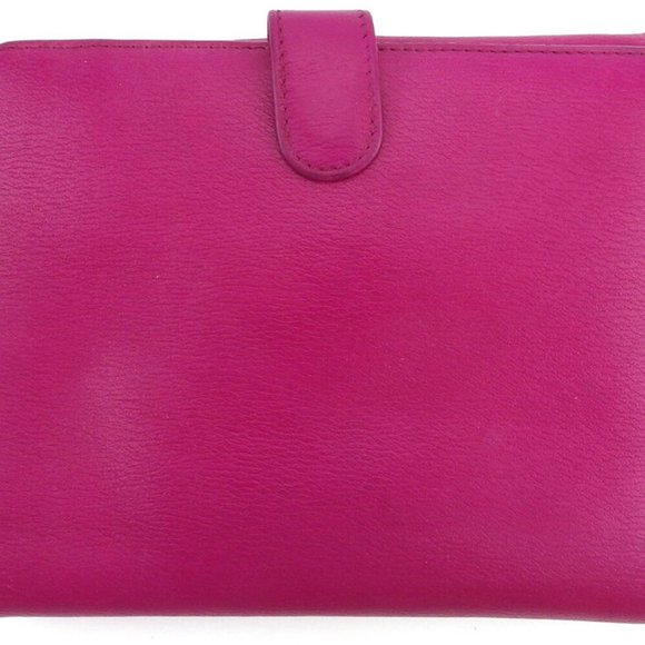 LOEWE W hook purse anagram button pink leather Authentic used - Picture 2 of 9